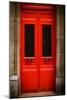 Red Door in Paris-Erin Berzel-Mounted Photographic Print