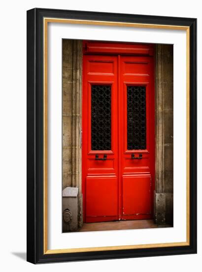 Red Door in Paris-Erin Berzel-Framed Photographic Print