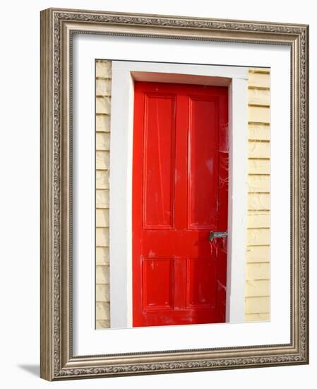 Red Door, Sutton Railway Station, Otago, South Island, New Zealand-David Wall-Framed Photographic Print