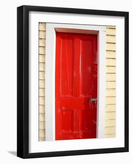 Red Door, Sutton Railway Station, Otago, South Island, New Zealand-David Wall-Framed Photographic Print