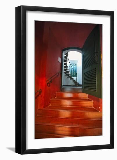 Red Doorway, Los Morillos Lighthouse, Puerto Rico-George Oze-Framed Photographic Print