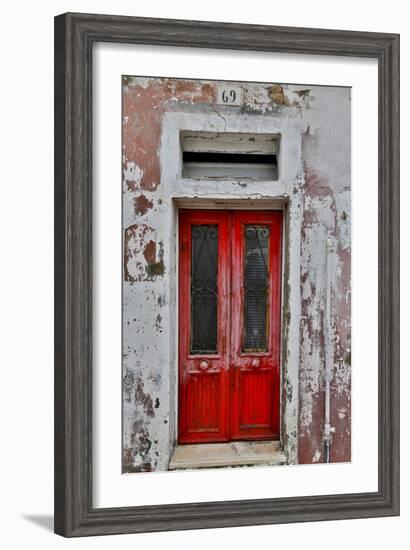 Red Doorway Old Building Burano, Italy-Darrell Gulin-Framed Photographic Print