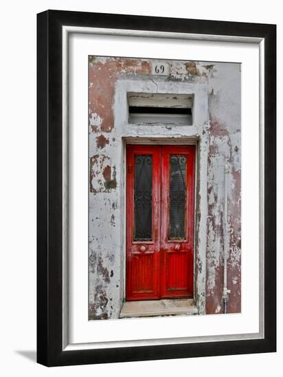 Red Doorway Old Building Burano, Italy-Darrell Gulin-Framed Photographic Print