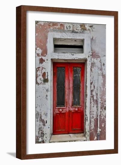 Red Doorway Old Building Burano, Italy-Darrell Gulin-Framed Photographic Print