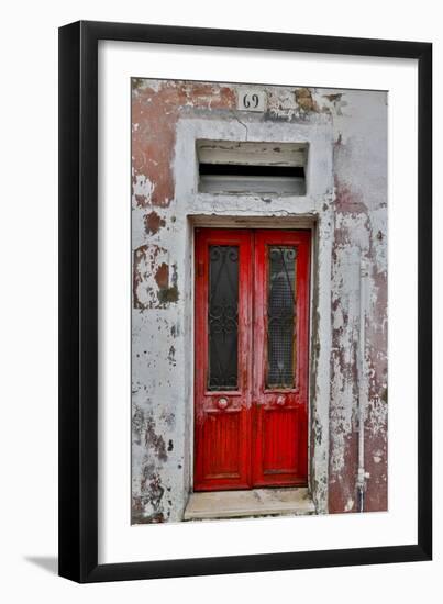 Red Doorway Old Building Burano, Italy-Darrell Gulin-Framed Photographic Print