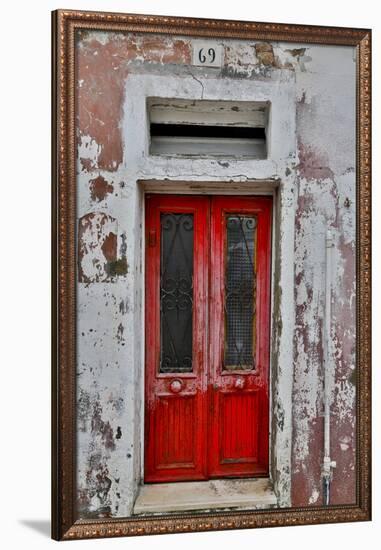 Red Doorway Old Building Burano, Italy-Darrell Gulin-Framed Photographic Print