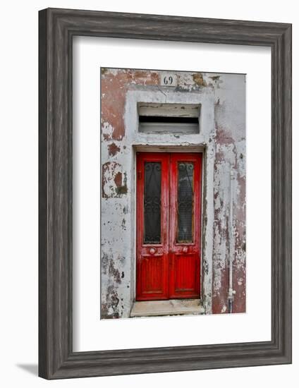 Red Doorway Old Building Burano, Italy-Darrell Gulin-Framed Photographic Print