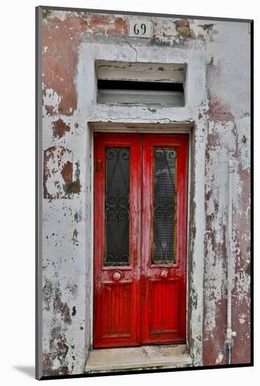 Red Doorway Old Building Burano, Italy-Darrell Gulin-Mounted Photographic Print