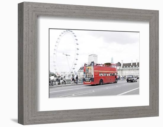 Red Double-Decker Bus, Westminster Bridge, District Westminster, London, England, Uk-Axel Schmies-Framed Photographic Print