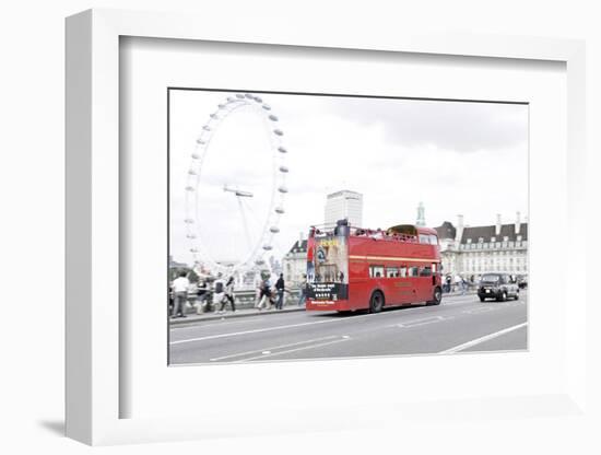 Red Double-Decker Bus, Westminster Bridge, District Westminster, London, England, Uk-Axel Schmies-Framed Photographic Print