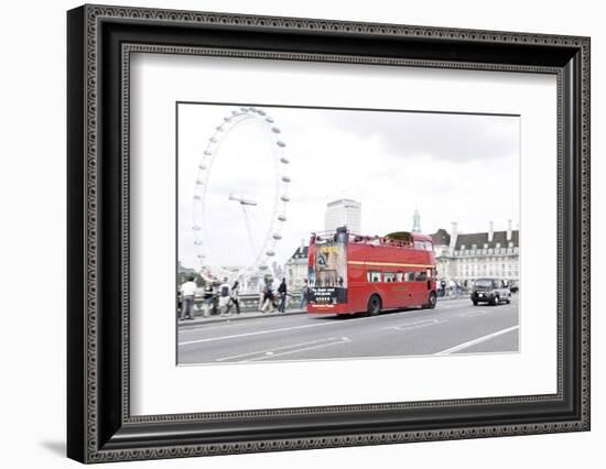 Red Double-Decker Bus, Westminster Bridge, District Westminster, London, England, Uk-Axel Schmies-Framed Photographic Print