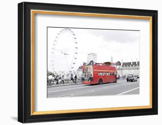 Red Double-Decker Bus, Westminster Bridge, District Westminster, London, England, Uk-Axel Schmies-Framed Photographic Print