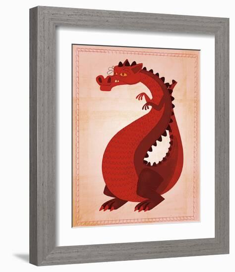 Red Dragon-John Golden-Framed Giclee Print