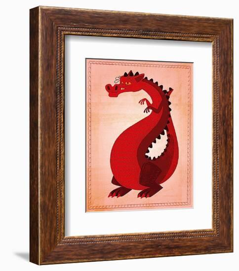 Red Dragon-John W^ Golden-Framed Art Print