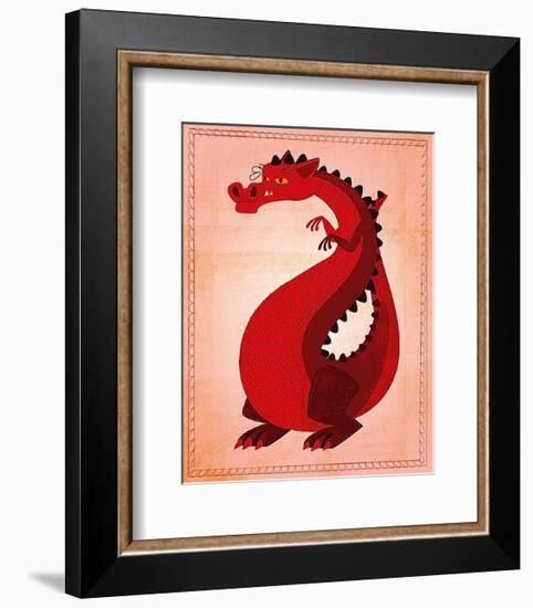 Red Dragon-John W^ Golden-Framed Art Print