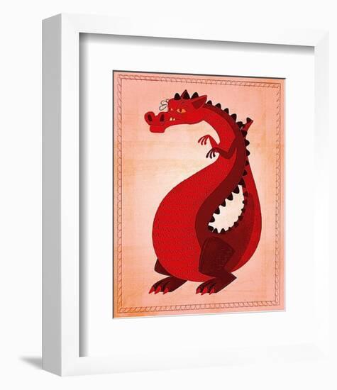 Red Dragon-John W^ Golden-Framed Art Print