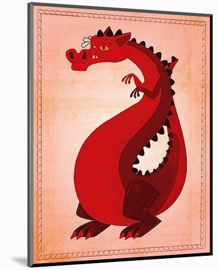 Red Dragon-John W^ Golden-Mounted Art Print