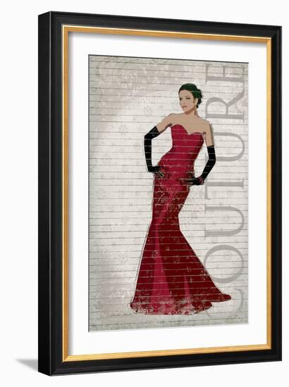 Red Dress Glamour-Sandra Smith-Framed Art Print