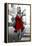 Red Dress in the City-JJ Brando-Framed Stretched Canvas