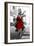 Red Dress in the City-JJ Brando-Framed Art Print