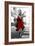 Red Dress in the City-JJ Brando-Framed Art Print