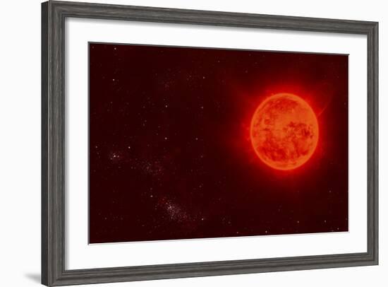 Red Dwarf Sun Floating Through Space-Stocktrek Images-Framed Art Print