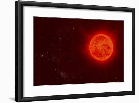 Red Dwarf Sun Floating Through Space-Stocktrek Images-Framed Art Print