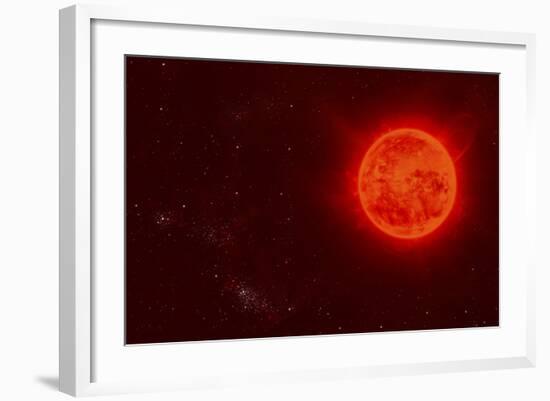 Red Dwarf Sun Floating Through Space-Stocktrek Images-Framed Art Print