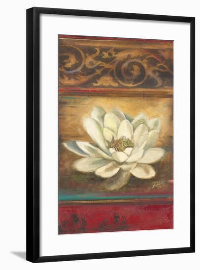 Red Eclecticism with Water Lily-Patricia Pinto-Framed Premium Giclee Print