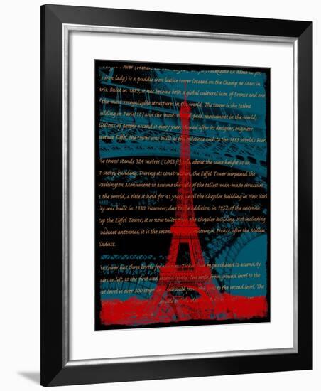 Red Eiffel Tower Paris on Green-Victoria Hues-Framed Giclee Print