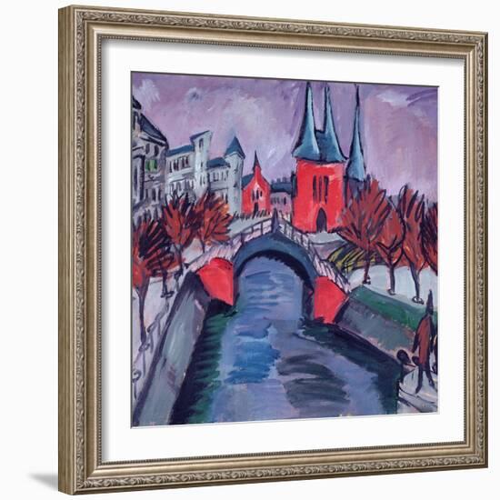 Red Elisabeth Riverbank, Berlin, 1912-Ernst Ludwig Kirchner-Framed Giclee Print