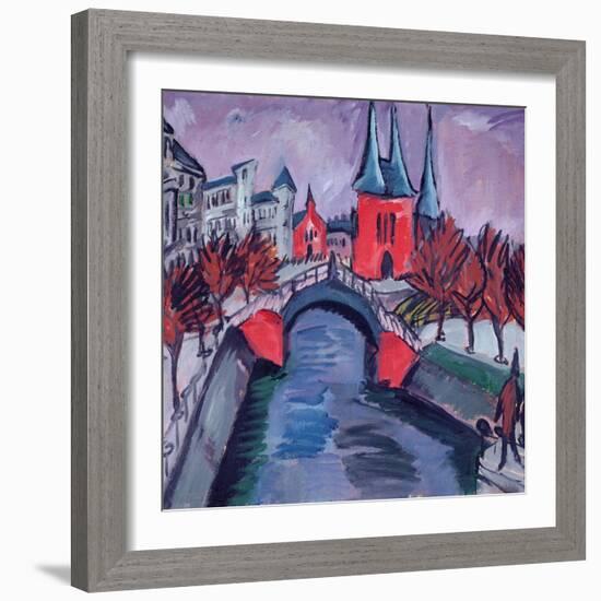 Red Elisabeth Riverbank, Berlin, 1912-Ernst Ludwig Kirchner-Framed Giclee Print