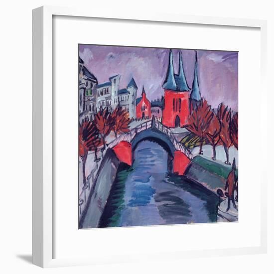 Red Elisabeth Riverbank, Berlin, 1912-Ernst Ludwig Kirchner-Framed Giclee Print