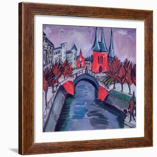 Red Elisabeth Riverbank, Berlin, 1912-Ernst Ludwig Kirchner-Framed Giclee Print