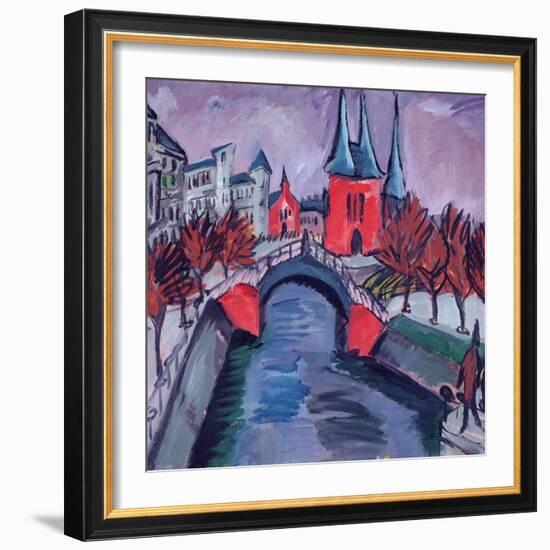 Red Elisabeth Riverbank, Berlin, 1912-Ernst Ludwig Kirchner-Framed Giclee Print