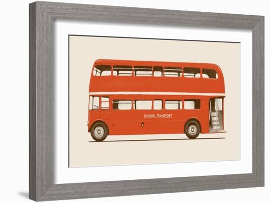 Red English Bus-Florent Bodart-Framed Giclee Print