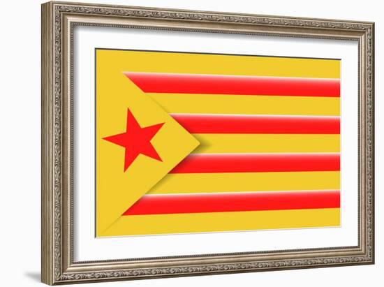 Red Estelada Flag-Juan Carlos B.-Framed Art Print