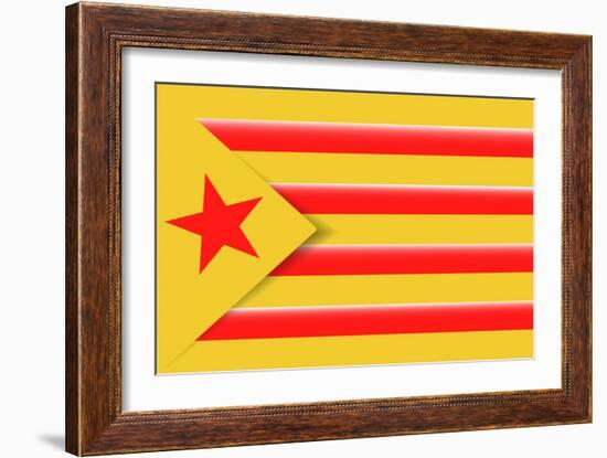 Red Estelada Flag-Juan Carlos B.-Framed Art Print