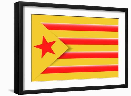 Red Estelada Flag-Juan Carlos B.-Framed Art Print