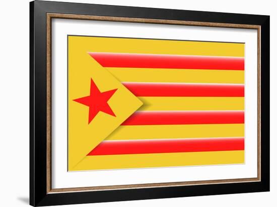 Red Estelada Flag-Juan Carlos B.-Framed Art Print