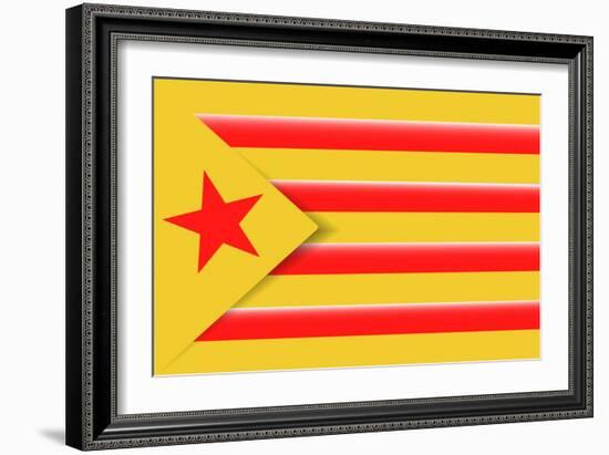 Red Estelada Flag-Juan Carlos B.-Framed Art Print