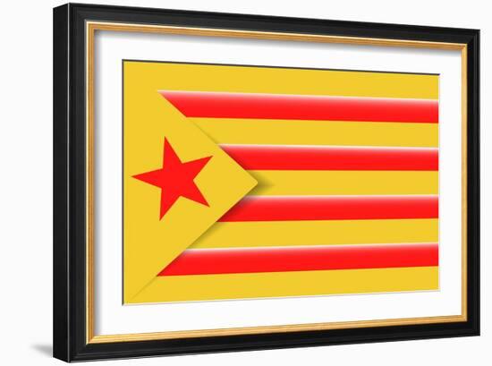 Red Estelada Flag-Juan Carlos B.-Framed Art Print