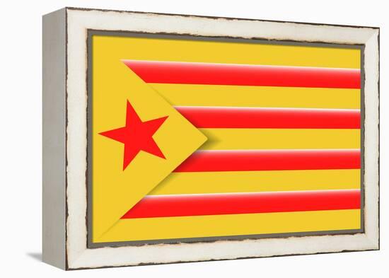 Red Estelada Flag-Juan Carlos B.-Framed Stretched Canvas