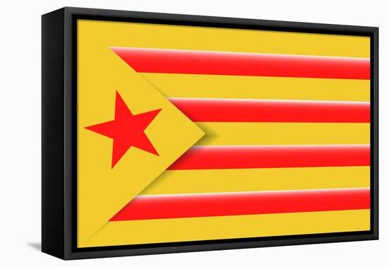 Red Estelada Flag-Juan Carlos B.-Framed Stretched Canvas