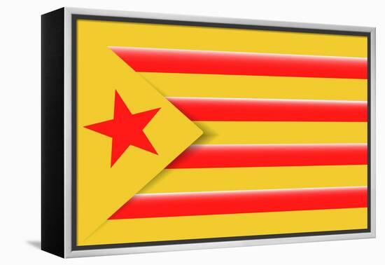 Red Estelada Flag-Juan Carlos B.-Framed Stretched Canvas