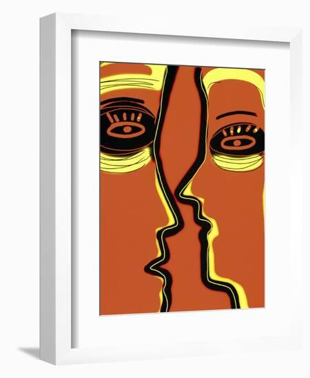 Red Faces, Black Eyes-Diana Ong-Framed Giclee Print