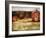 Red Farmhouse and Barn in Snowy Field-Robert Cattan-Framed Photographic Print