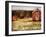 Red Farmhouse and Barn in Snowy Field-Robert Cattan-Framed Photographic Print