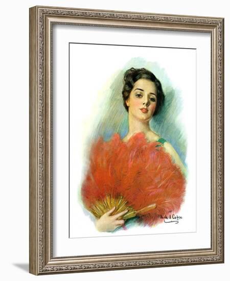 "Red Feathered Fan,"February 28, 1931-William Haskell Coffin-Framed Giclee Print