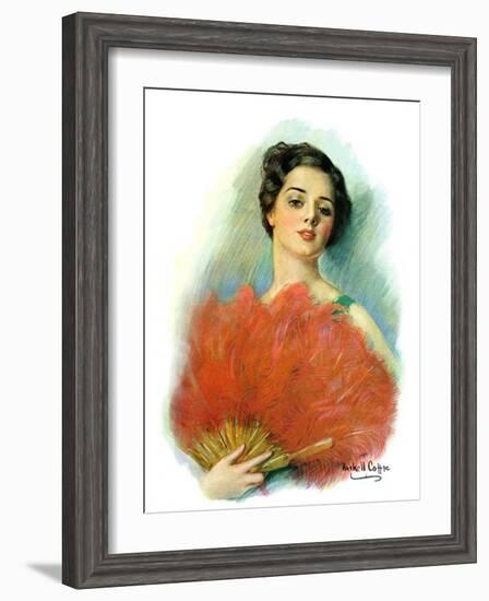 "Red Feathered Fan,"February 28, 1931-William Haskell Coffin-Framed Giclee Print